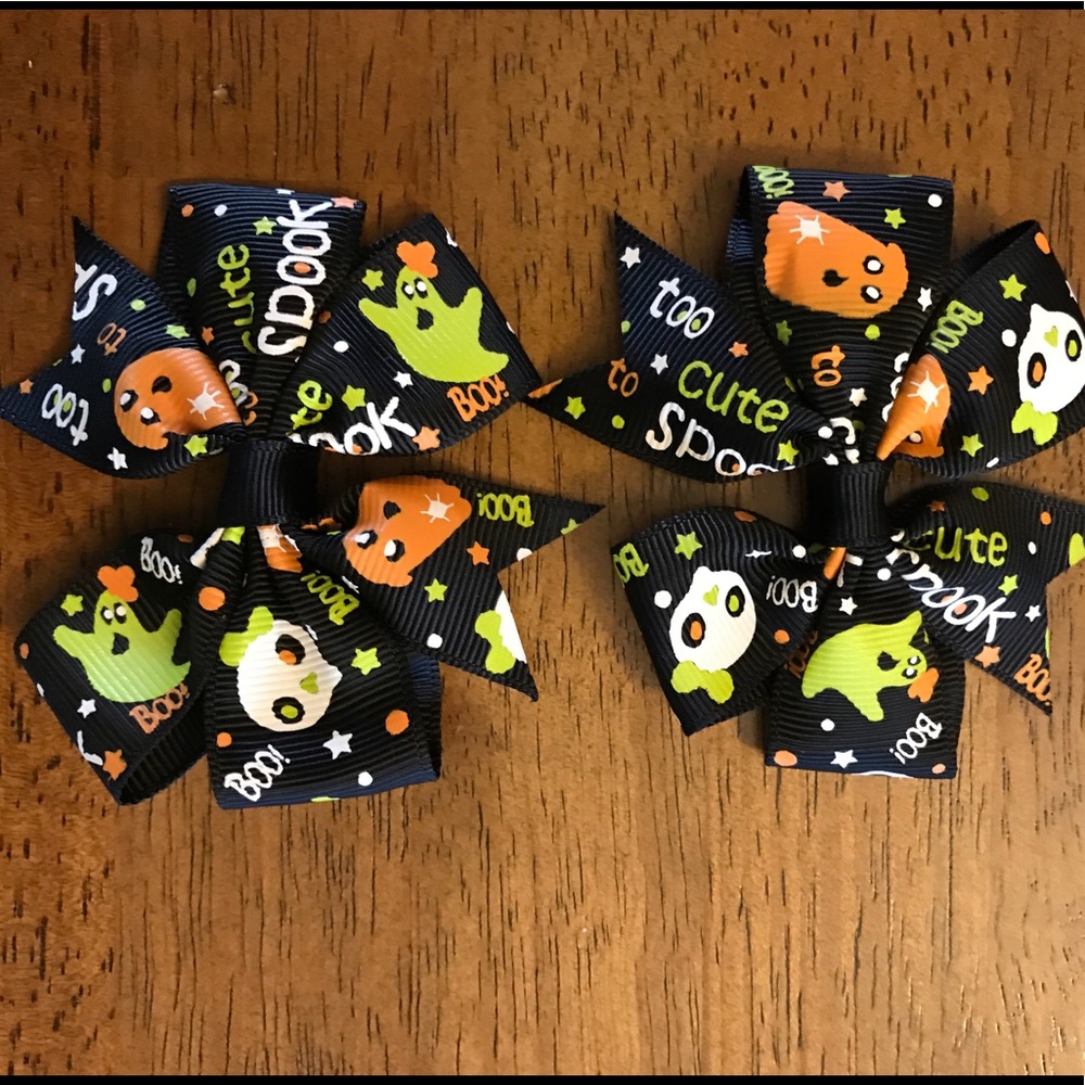 Baby girl Halloween bow set